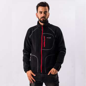 FreeCamp Man Full Zipper Fleece Polar-SİYAH-KIRMIZI