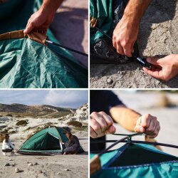 FreeCamp Monodome Plus 4 Kişilik Kamp Çadırı-YEŞİL - 4