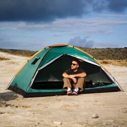 FreeCamp Monodome Plus 4 Kişilik Kamp Çadırı-YEŞİL - 5