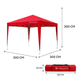 FreeCamp Sevilla AND1024 300x300cm Polyester Otomatik Tente-KIRMIZI - 3