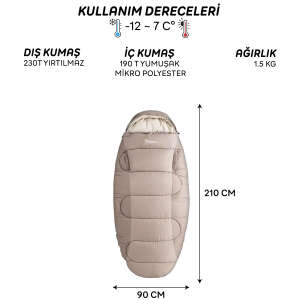 FreeCamp Sleepwell 300 Uyku Tulumu-BEJ - 2