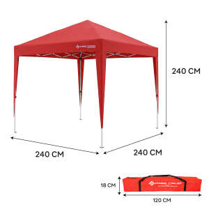FreeCamp Soria AND1025 240x240cm Pe Otomatik Tente-KIRMIZI - 4