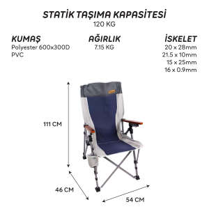 FreeCamp Trager Katlanır Sandalye-LACİVERT - 8