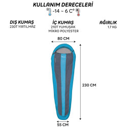 FreeCamp Trek Lite Classic 300 Uyku Tulumu-MAVİ - FreeCamp (1)
