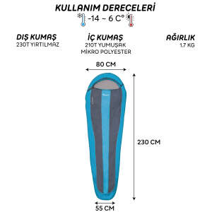 FreeCamp Trek Lite Classic 300 Uyku Tulumu-MAVİ - 2