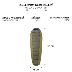 FreeCamp Trekker Mummy Uyku Tulumu-YEŞİL - 6