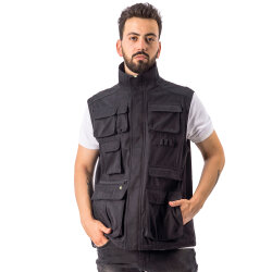 FreeCamp Vest Erkek Balıkçı Yelek-SİYAH - FreeCamp