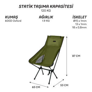 FreeCamp Waylay Katlanır Sandalye-HAKİ - 8