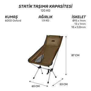 FreeCamp Waylay Katlanır Sandalye-KAHVERENGİ - 7