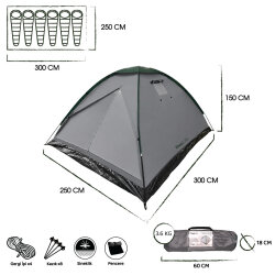 FreeLife Monodome First 6 Kişilik Çadır-FÜME - 5