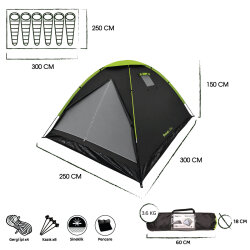 FreeLife Monodome First 6 Kişilik Çadır-SİYAH - 7