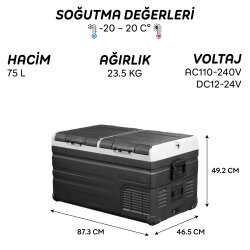 Icepeak Alegria Kompresörlü Buzdolabı 75 Litre-SİYAH - 8