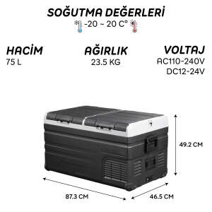 Icepeak Alegria Kompresörlü Buzdolabı 75 Litre-SİYAH - 8