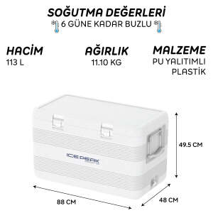 IcePeak CoolCraft 120 Buzluk 113 Litre-BEYAZ - 8