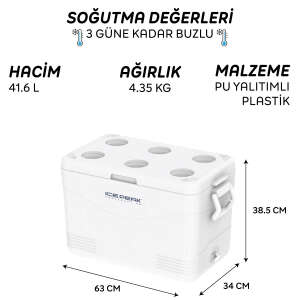 IcePeak CoolCraft 46 Buzluk 41.6 Litre-BEYAZ - 9