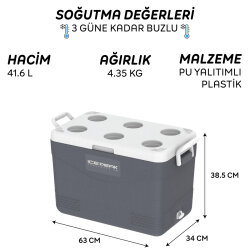 IcePeak CoolCraft 46 Buzluk 41.6 Litre-FÜME - 9