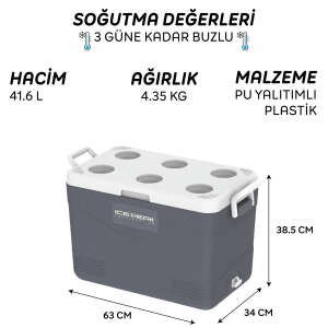 IcePeak CoolCraft 46 Buzluk 41.6 Litre-FÜME - 9