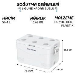 IcePeak CoolCraft 60 Buzluk 56.4 Litre-BEYAZ - 8