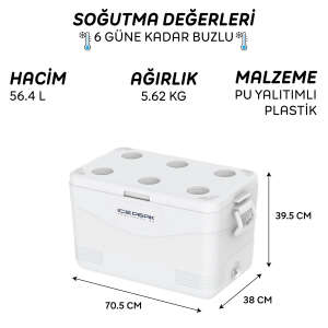 IcePeak CoolCraft 60 Buzluk 56.4 Litre-BEYAZ - 8