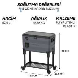 IcePeak Patio 70 Tekerlekli Raflı Buzluk 65.8 Litre - 9