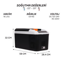 IcePeak Rega Kompresörlü Buzdolabı 16 Litre - 8