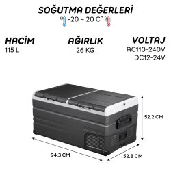 Icepeak Rocha Kompresörlü Buzdolabı 115 Litre-SİYAH - 7