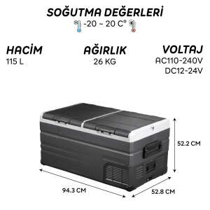 Icepeak Rocha Kompresörlü Buzdolabı 115 Litre-SİYAH - 7