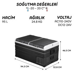 Icepeak Santa Kompresörlü Buzdolabı 95 Litre-SİYAH - 12