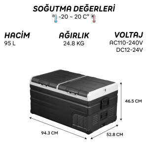 Icepeak Santa Kompresörlü Buzdolabı 95 Litre-SİYAH - 6