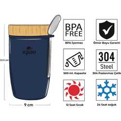 Igloo Bamboo Yemek Termosu 500ml-LACİVERT - Thumbnail