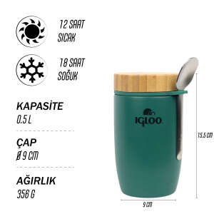 Igloo Bamboo Yemek Termosu 500ml-YEŞİL - 3