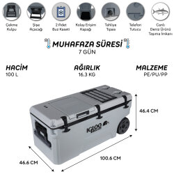 IGLOO CoreMAX 100 Tekerlekli Buzluk 100 Litre - 8