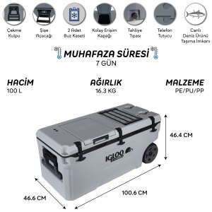 IGLOO CoreMAX 100 Tekerlekli Buzluk 100 Litre - 8
