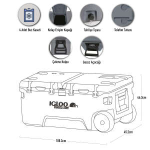 IGLOO CoreMAX 120 Tekerlekli Buzluk 120 Litre - 5