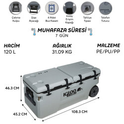 IGLOO CoreMAX 120 Tekerlekli Buzluk 120 Litre - 8