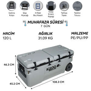 IGLOO CoreMAX 120 Tekerlekli Buzluk 120 Litre - 8