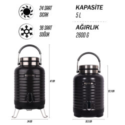 Igloo Family Barrel Termos 5 Litre-SİYAH - 8