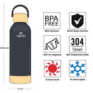 Igloo Hydrate Pro Termos 500ml-FÜME - 4