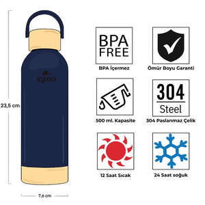 Igloo Hydrate Pro Termos 500ml-LACİVERT