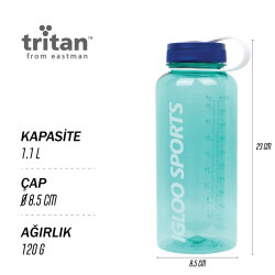 Igloo Sports Tritan Matara 1.1 Litre-TURKUAZ-BEYAZ - 5