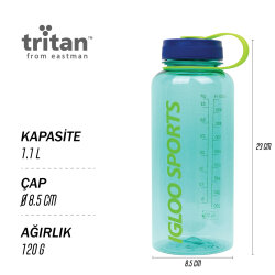 Igloo Sports Tritan Matara 1.1 Litre-TURKUAZ-MAVİ - 9