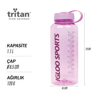Igloo Sports Tritan Matara 1.1 Litre-PEMBE - 6