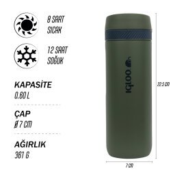 Igloo Squid Termos 600ml-HAKİ - 6