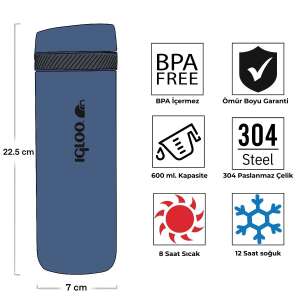 Igloo Squid Termos 600ml-LACİVERT - 4