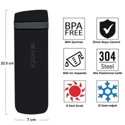 Igloo Squid Termos 600ml-SİYAH - 4
