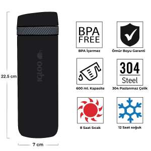 Igloo Squid Termos 600ml-SİYAH - 4