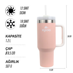 Igloo Stadler Thermo-Mug 1.2 Litre-SOMON BEYAZ - 9