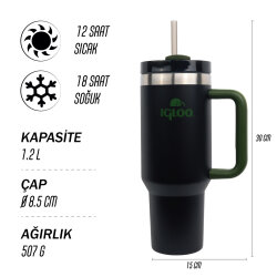 Igloo Stadler Thermo-Mug 1.2 Litre-SİYAH-HAKİ - 4