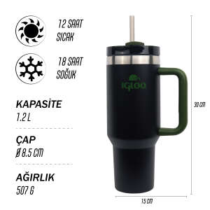 Igloo Stadler Thermo-Mug 1.2 Litre-SİYAH-HAKİ - 4