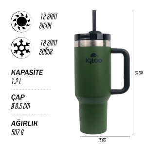 Igloo Stadler Thermo-Mug 1.2 Litre-HAKİ-SİYAH - 4